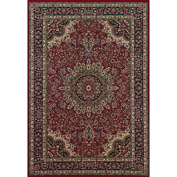 Moretti Mauve Area Rug 3434R Red Medallion Flowers 6' x 6' Round Moretti Mauve Area Rug 3434R Red Medallion Flowers 6' x 6' Round